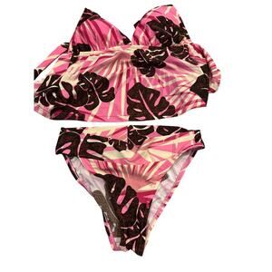 NEW Sunsets Tankini Top & Bottom Small tropical print Swimsuit Bathing Suit